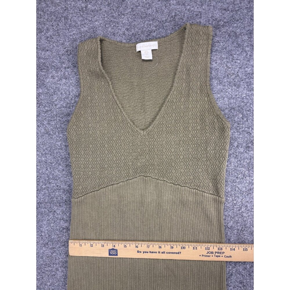 House Of Harlow 1960 Tank Dress Womens Large Green Ribbed‎ Knit Sleeveless Midi - Picture 4 of 8